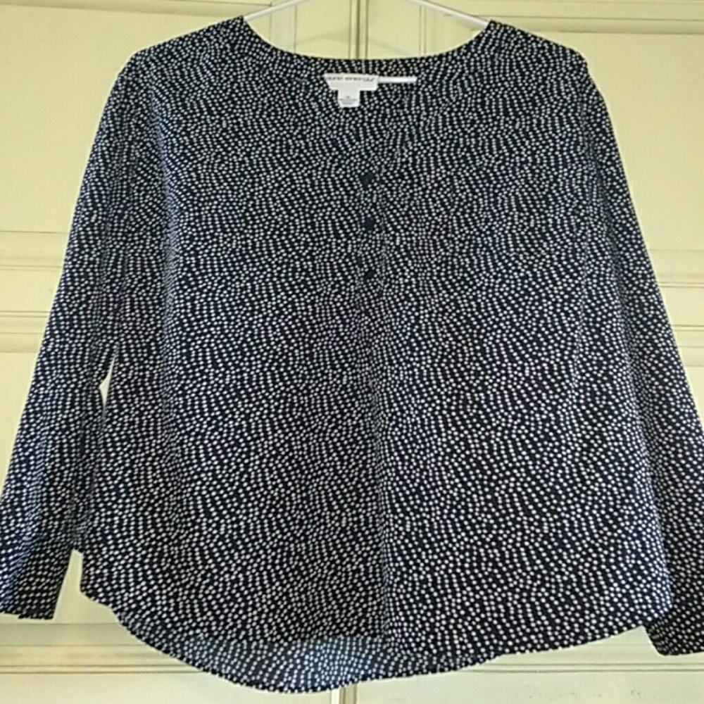 Dress shirt black w/ white polka dots size 1x